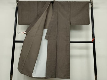 平和屋着物▽男性 本場染大島紬 単衣 格子柄 正絹 逸品 CAAW2819ut