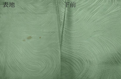平和屋着物▽男性　色無地　単衣　流水地紋　裏葉柳色　正絹　逸品　CAAW2821ut