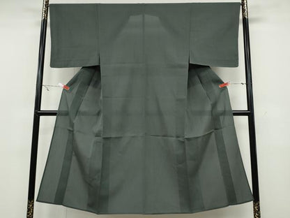 平和屋着物▽男性 お召 単衣 青鈍色 正絹 逸品 未使用 CAAW2829ut