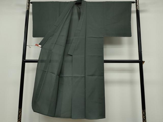 平和屋着物▽男性 お召 単衣 青鈍色 正絹 逸品 未使用 CAAW2829ut
