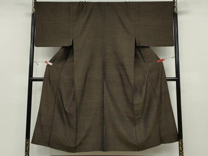 平和屋着物▽男性　結城紬　単衣　霞文　杢　正絹　逸品　CAAW2831ut