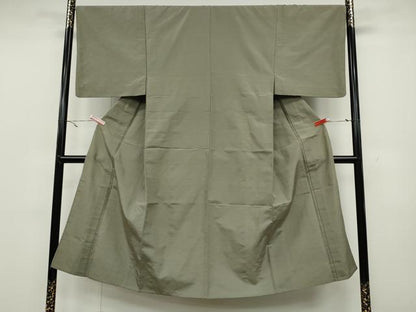 平和屋着物▽男性 紬 単衣 灰汁色 正絹 逸品 CAAW2832ut