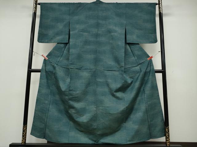 平和屋着物▽上質な紬　単衣　花織　霞文　正絹　逸品　CAAW2838ut