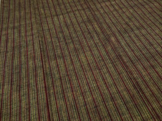 平和屋着物▽上質な紬 単衣 縞 正絹 逸品 CAAW2840ut