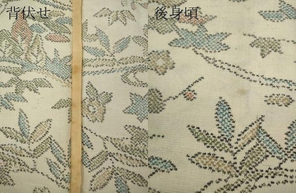 平和屋着物▽上質な紬 単衣 草花尽くし 正絹 逸品 CAAW2844ut