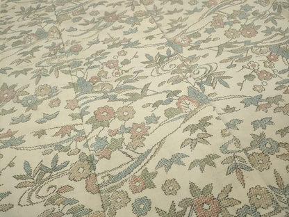 平和屋着物▽上質な紬 単衣 草花尽くし 正絹 逸品 CAAW2844ut