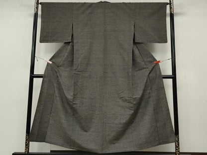 平和屋着物▽上質な紬 単衣 亀甲吉祥文 正絹 逸品 CAAW2846ut