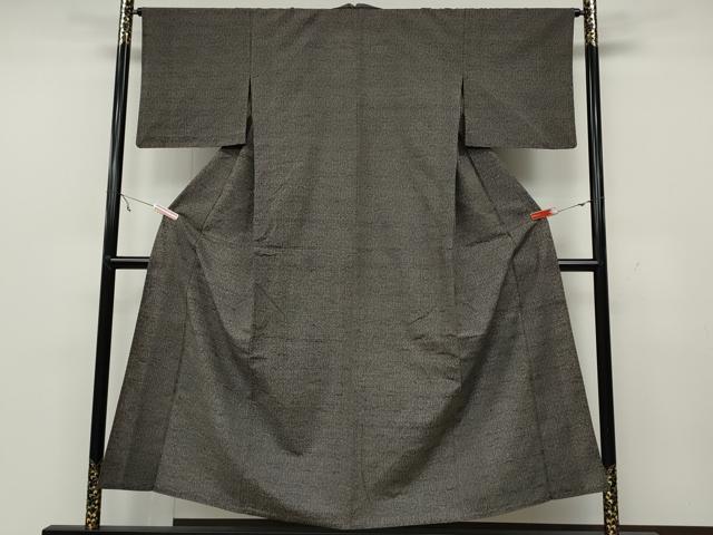 平和屋着物▽上質な紬 単衣 亀甲吉祥文 正絹 逸品 CAAW2846ut