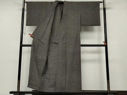 平和屋着物▽上質な紬 単衣 亀甲吉祥文 正絹 逸品 CAAW2846ut