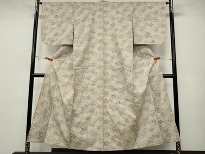 平和屋着物▽上質な紬 単衣 舞花尽くし 正絹 逸品 CAAW2849ut