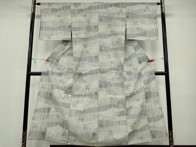 平和屋着物▽小紋 単衣 枝葉文 洗える着物 CAAW3023ut