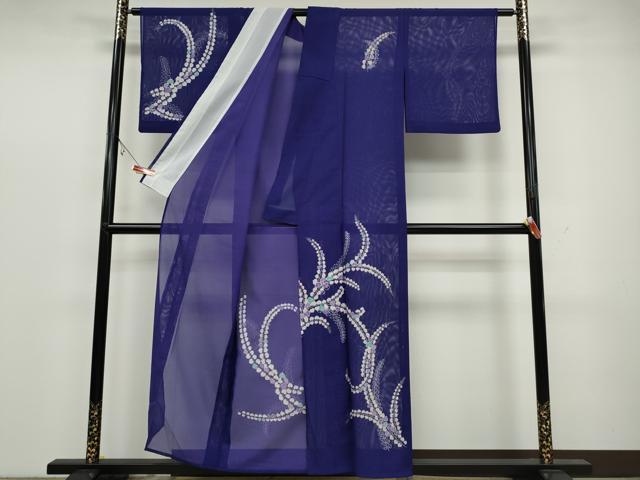 平和屋着物＊夏物　訪問着　絽　蔦の葉文　金彩　洗える着物　CAAW3061ut