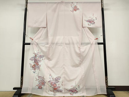 平和屋着物＊夏物 訪問着 絽 地紙花文 金彩 洗える着物 CAAW3066ut