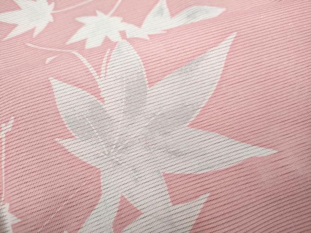 平和屋着物＊夏物 小紋 絽 舞葉文 洗える着物 CAAW3068ut