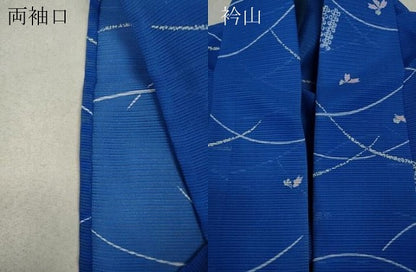 平和屋着物＊夏物 小紋 絽 源氏香 芝草花文 洗える着物 CAAW3069ut