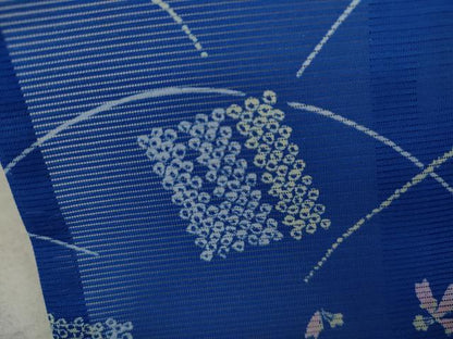 平和屋着物＊夏物 小紋 絽 源氏香 芝草花文 洗える着物 CAAW3069ut