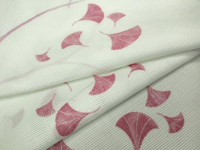 平和屋着物＊夏物 小紋 絽 舞葉文 洗える着物 CAAW3071ut