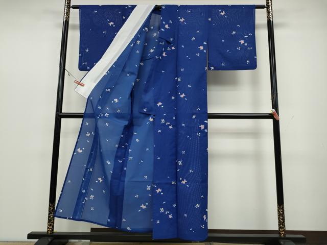 平和屋着物＊夏物 小紋 絽 舞花文 洗える着物 CAAW3072ut