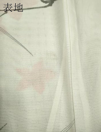 平和屋着物＊夏物 小紋 絽 枝花文 銀彩 洗える着物 CAAW3073ut
