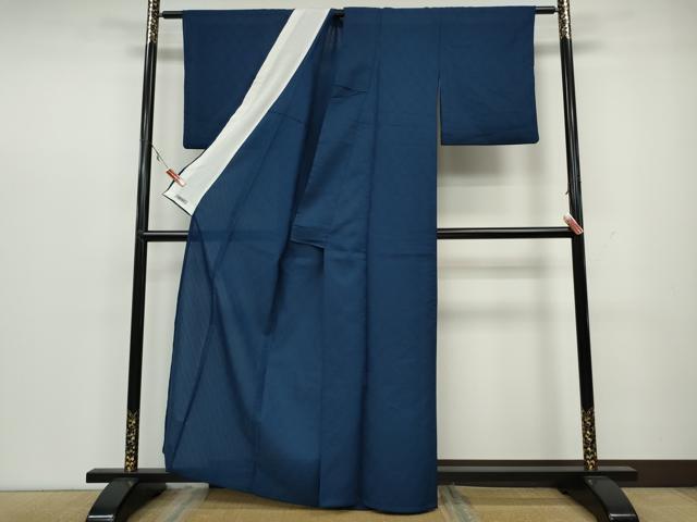 平和屋着物＊夏物 色無地 吉祥紋紗 紺瑠璃色 洗える着物 CAAW3074ut
