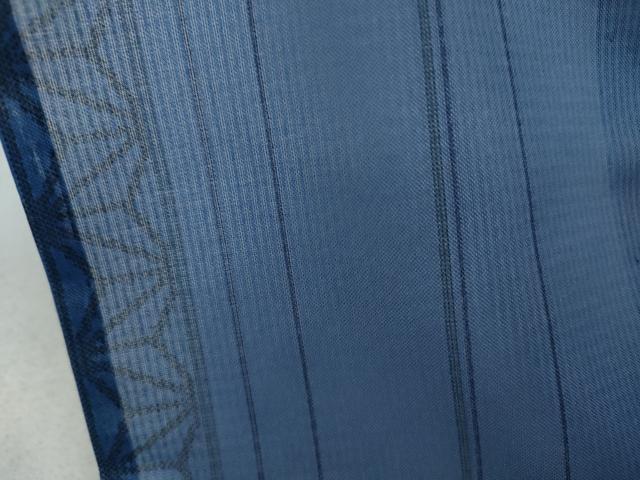 平和屋着物＊夏物 小紋 縦絽 麻の葉間道 洗える着物 未使用 CAAW3085ut