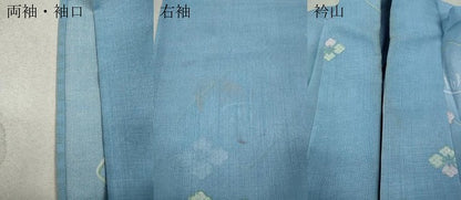 平和屋着物＊夏物 小紋 紗 花菱文 洗える着物 CAAW3089ut
