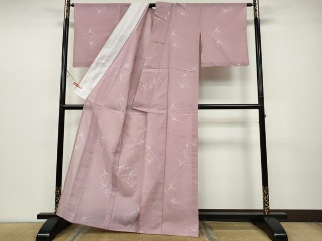 平和屋着物＊夏物 小紋 紗 草花文 洗える着物 CAAW3091ut