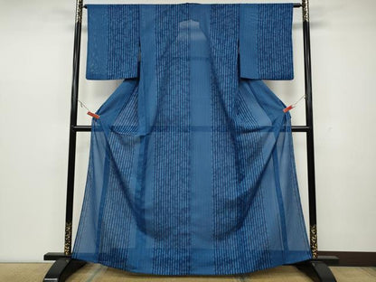 平和屋着物＊夏物 小紋 絽 花鳥間道 洗える着物 CAAW3095ut