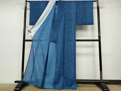 平和屋着物＊夏物 小紋 絽 花鳥間道 洗える着物 CAAW3095ut