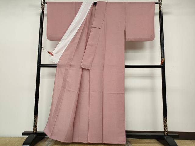 平和屋着物＊夏物 色無地 紗 紅梅色 洗える着物 CAAW3096ut