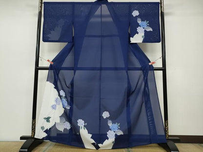 平和屋着物＊夏物 訪問着 絽 枝花文 金彩 洗える着物 CAAW3098ut