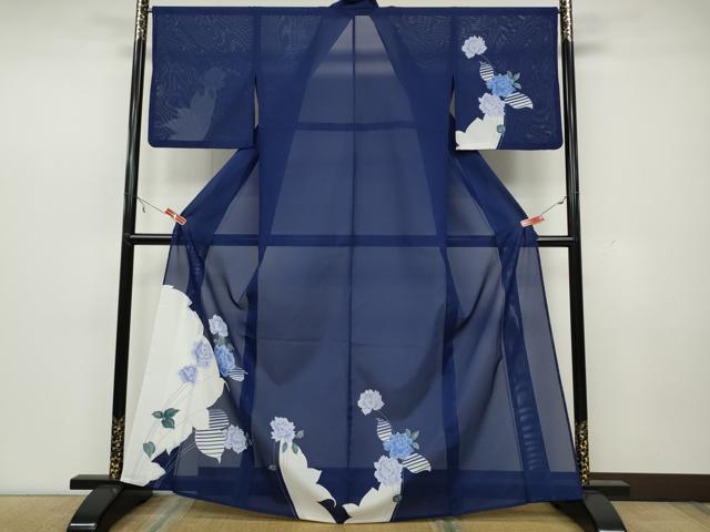 平和屋着物＊夏物 訪問着 絽 枝花文 金彩 洗える着物 CAAW3098ut
