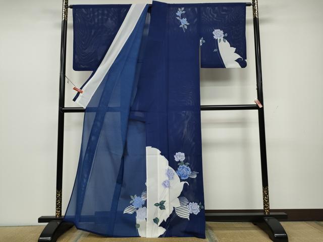平和屋着物＊夏物 訪問着 絽 枝花文 金彩 洗える着物 CAAW3098ut