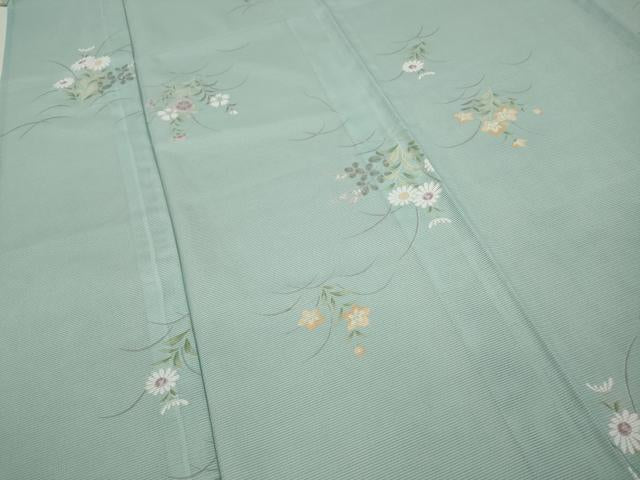 平和屋着物＊夏物 小紋 絽 草花文 洗える着物 CAAW3099ut