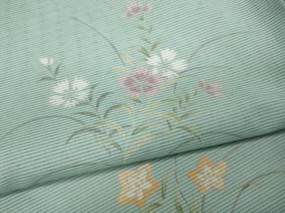 平和屋着物＊夏物 小紋 絽 草花文 洗える着物 CAAW3099ut