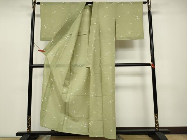 平和屋着物＊夏物 小紋 紗 茶道具花文 洗える着物 CAAW3100ut