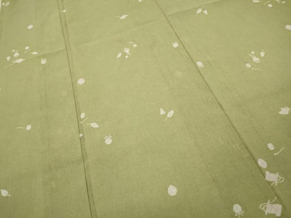 平和屋着物＊夏物 小紋 紗 茶道具花文 洗える着物 CAAW3100ut