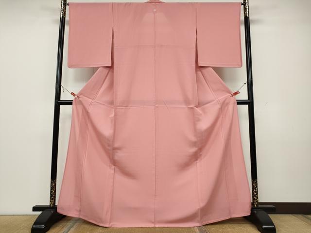 平和屋着物＊夏物 色無地 絽 紅梅色 正絹 逸品 CAAW3115ut
