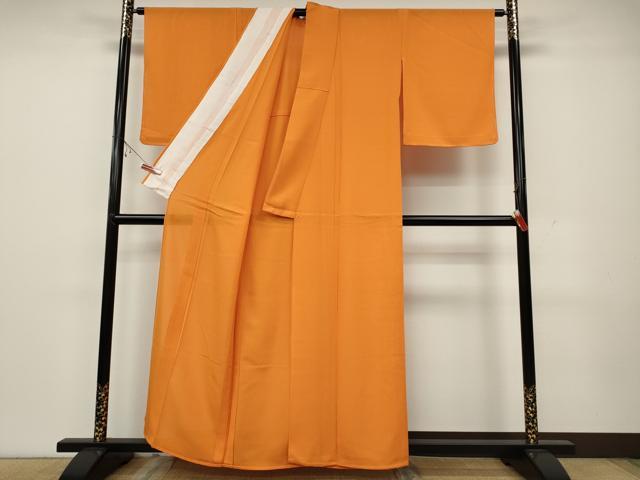 平和屋着物＊夏物 色無地 絽 蜜柑色 正絹 逸品 未使用 CAAW3125ut