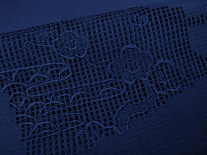 平和屋着物＊夏物 色留訪問着 絽 総刺繍 扇面花文 鉄紺色 正絹 逸品 CAAW3127ut