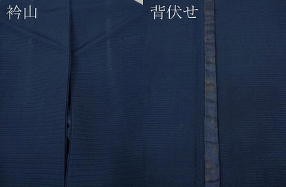 平和屋着物＊夏物 色無地 絽 濃藍色 正絹 逸品 CAAW3128ut