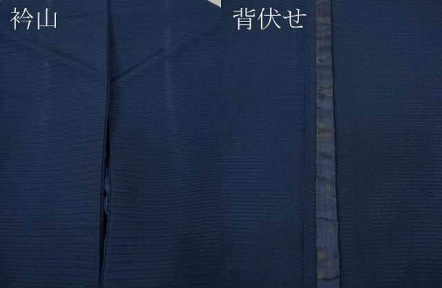 平和屋着物＊夏物 色無地 絽 濃藍色 正絹 逸品 CAAW3128ut
