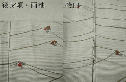 平和屋着物＊夏物 小紋 絽 吉祥花文 洗える着物 CAAW3132ut