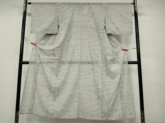 平和屋着物＊夏物 小紋 絽 吉祥花文 洗える着物 CAAW3132ut