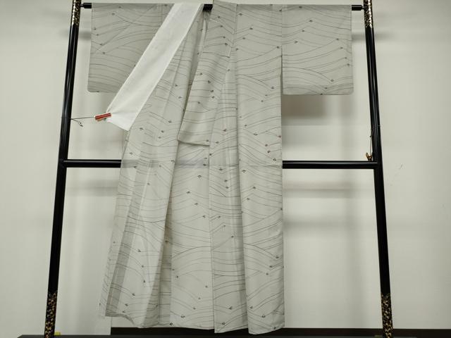 平和屋着物＊夏物 小紋 絽 吉祥花文 洗える着物 CAAW3132ut