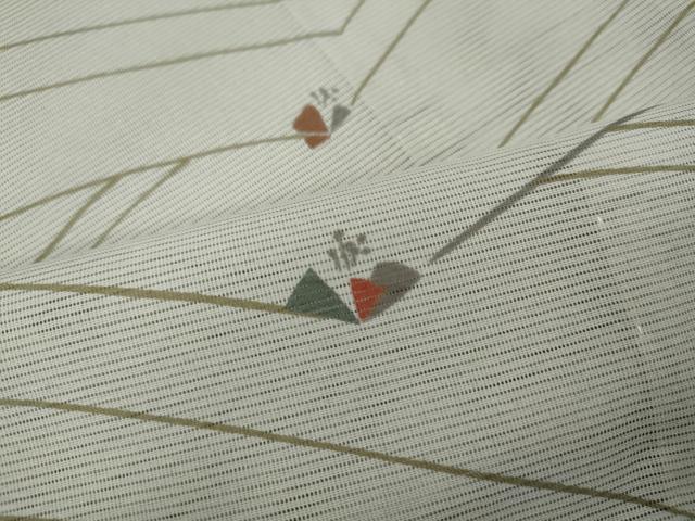 平和屋着物＊夏物 小紋 絽 吉祥花文 洗える着物 CAAW3132ut