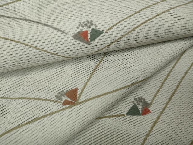 平和屋着物＊夏物 小紋 絽 吉祥花文 洗える着物 CAAW3132ut