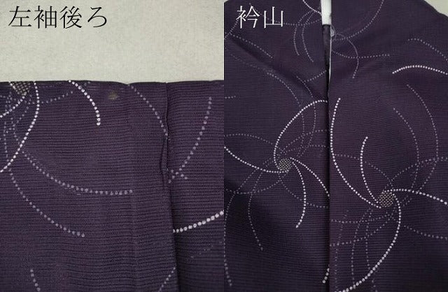 平和屋着物＊夏物 小紋 絽 舞花文 洗える着物 CAAW3133ut