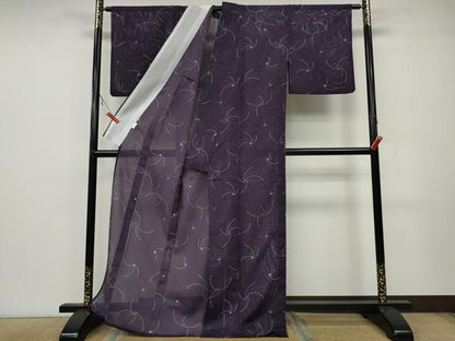 平和屋着物＊夏物 小紋 絽 舞花文 洗える着物 CAAW3133ut