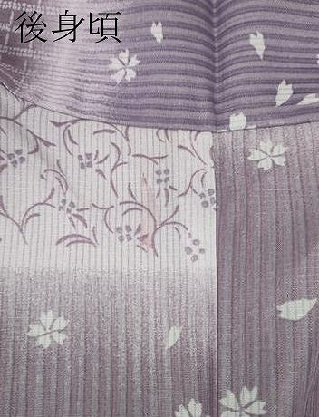 平和屋着物＊夏物 小紋 縦絽 市松花文 やまと誂製 洗える着物 未使用 CAAW3140ut